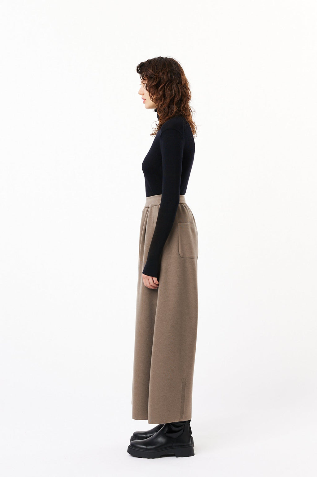 WOOL RIB HIGHNECK TOP