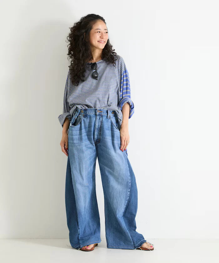 Vintage Remake Tuck Denim Pants