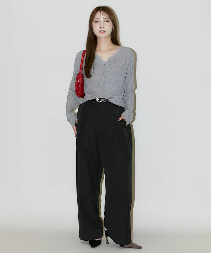 Color Tuck Slacks Pants Limited Release