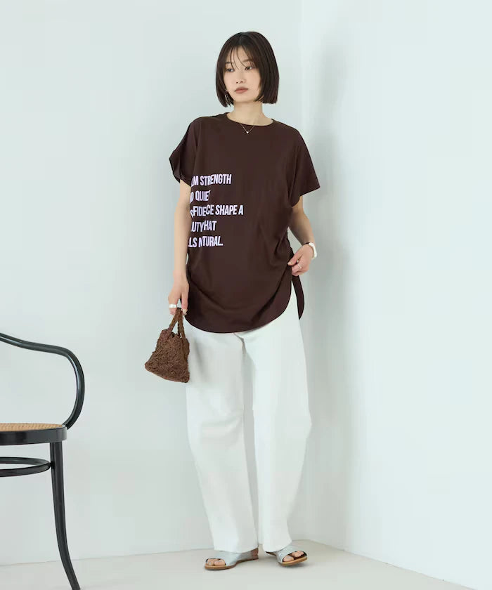 Organic Cotton Shirring Logo T-Shirt