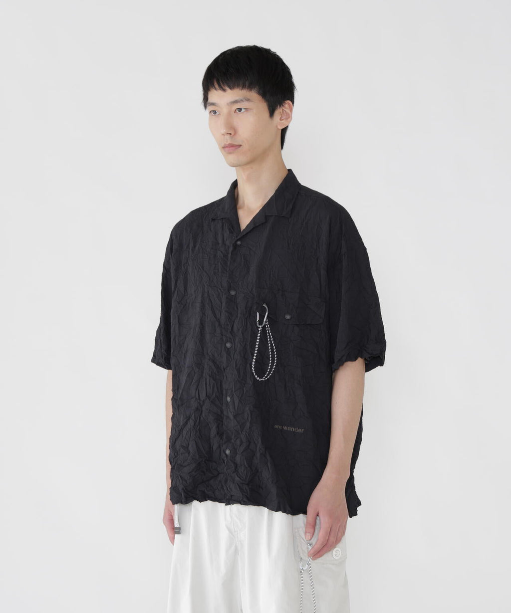 washer pleated open SS shirt (M)