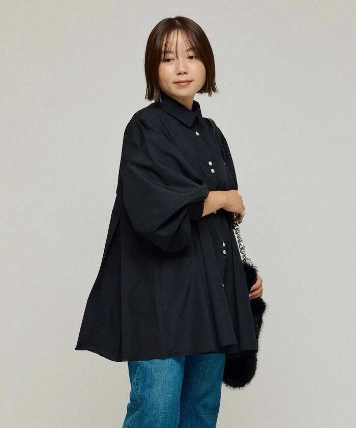 Box Stack Balloon Sleeve Long Sleeve Shirt
