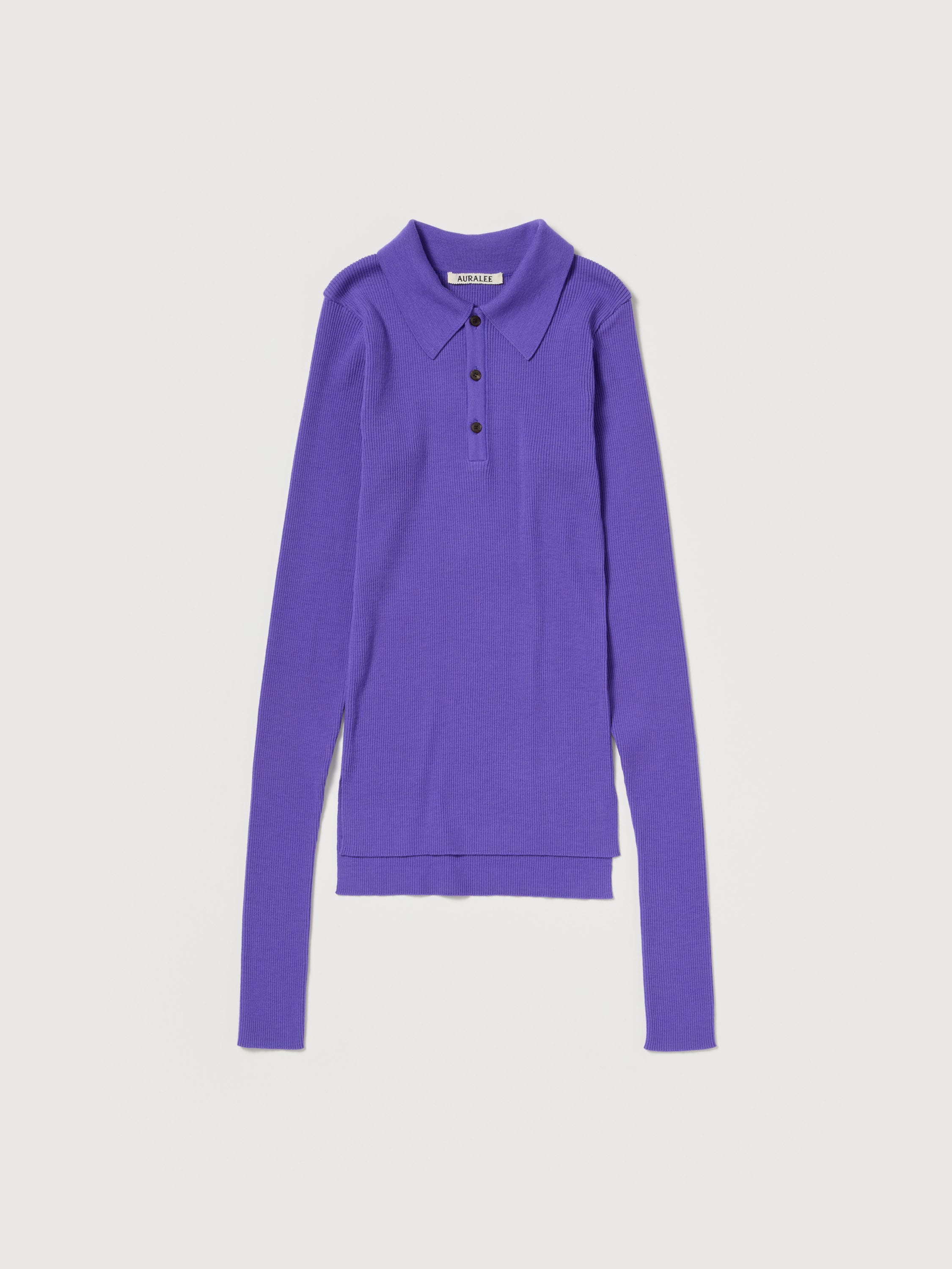 SUPER FINE WOOL HIGH GAUGE RIB KNIT POLO
