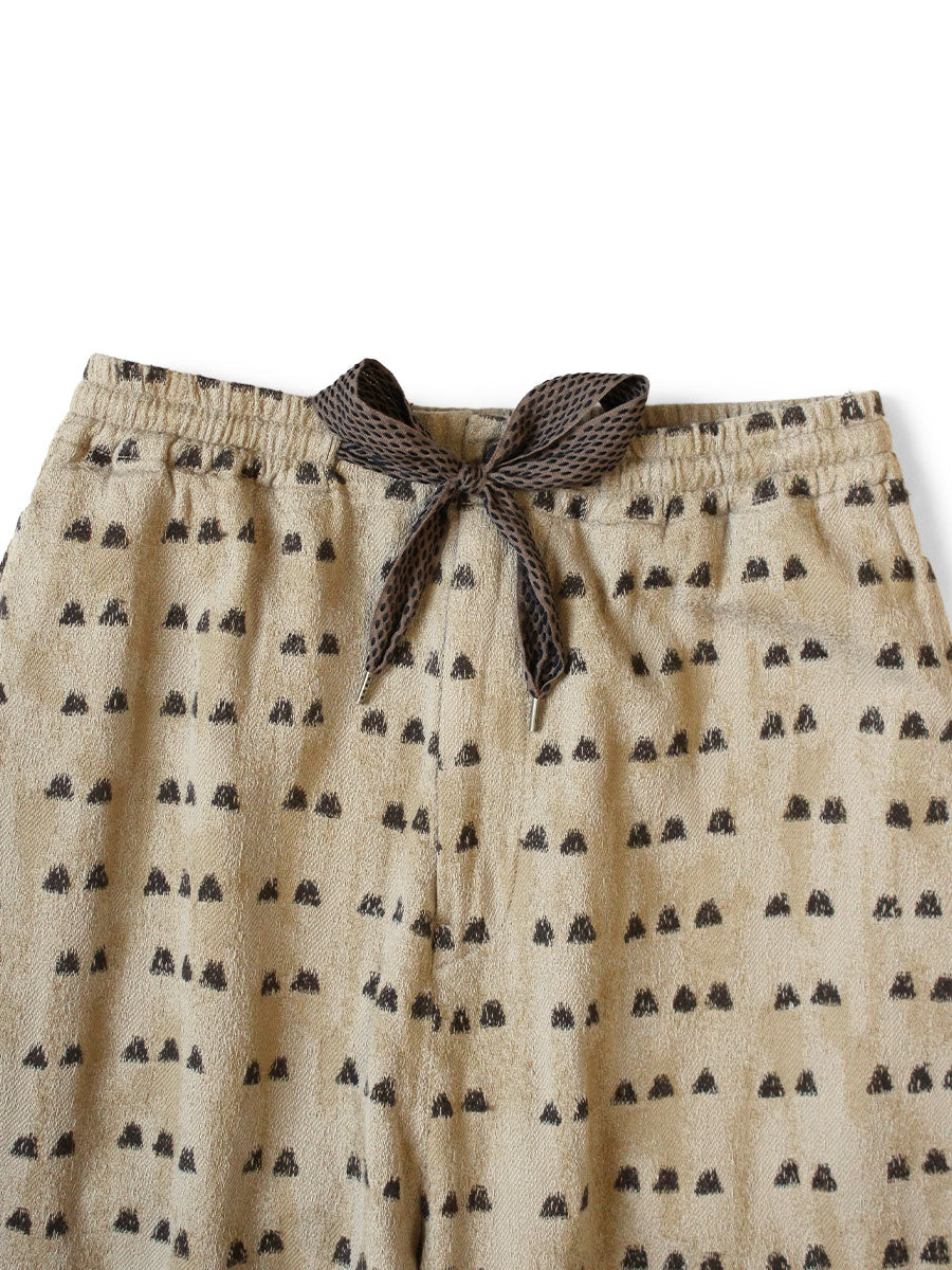 Cotton Iris Pattern Easy Pants
