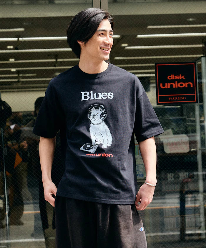 Limited Edition diskunion×FREAK'S STORE Exclusive French Bulldog Big Silhouette Print Crew Neck T-Shirt