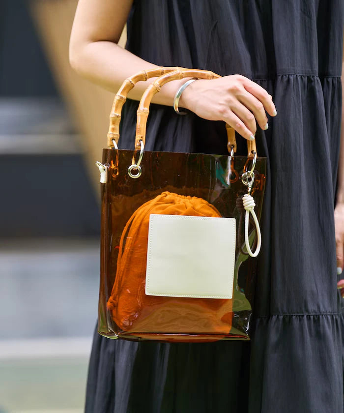 2way Bamboo Handle PVC Bag
