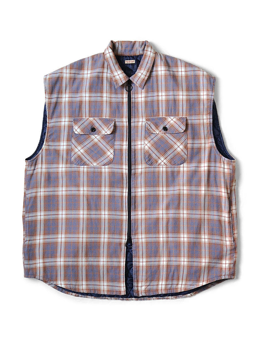 Plaid Check × Quilted Sleeveless Vest