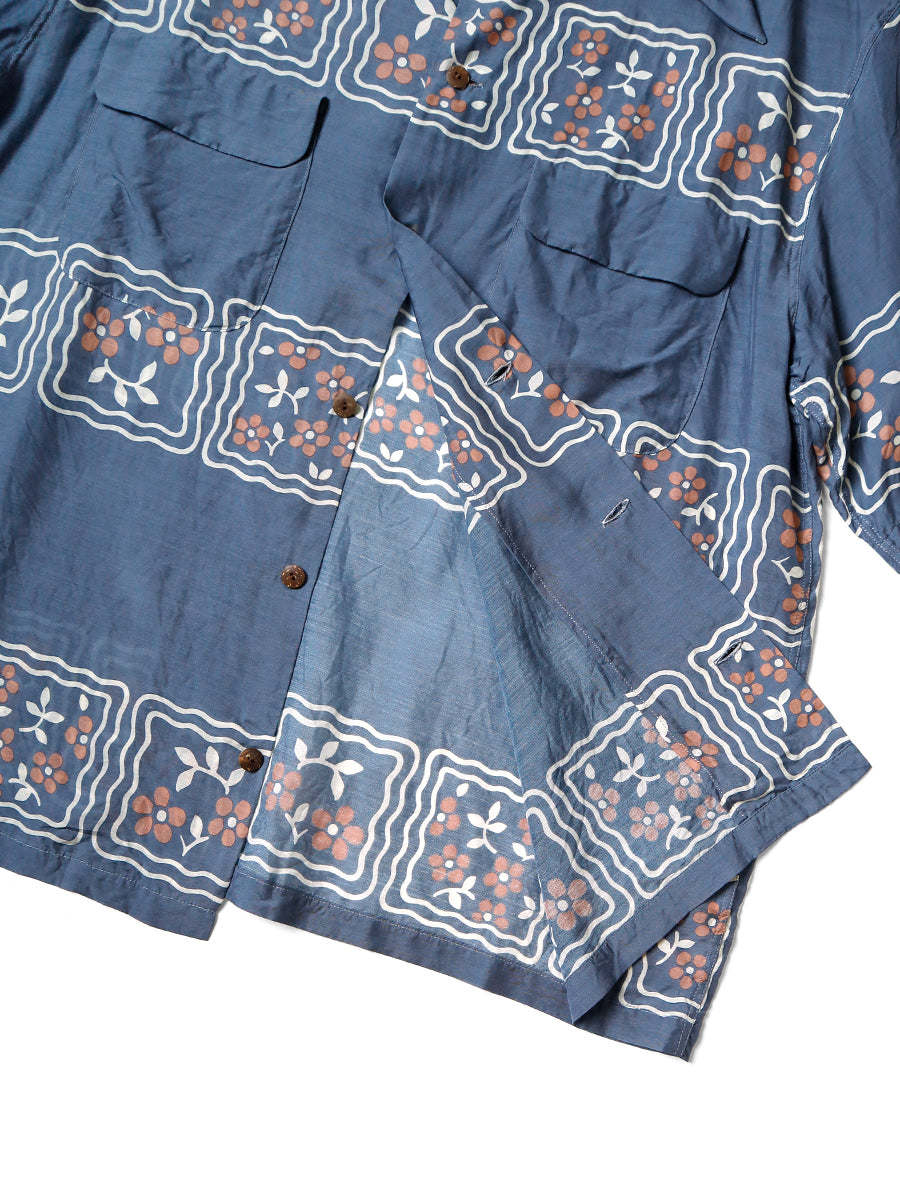Silk Rayon COOKIE Pattern Langle Color Aloha Shirt