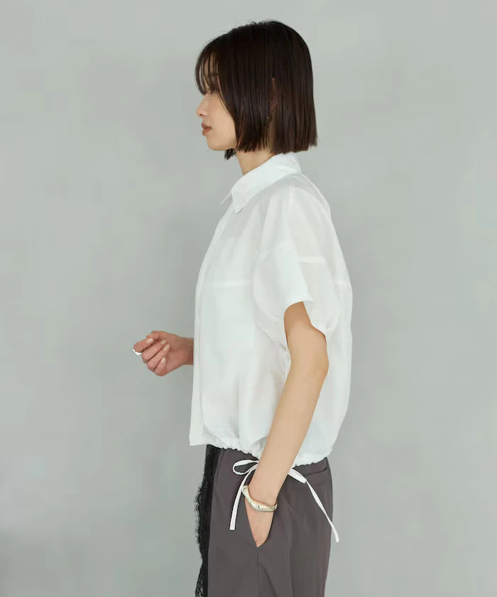 Switch Short Sleeve Hem Code Blouse