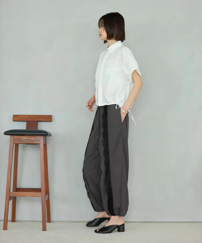 Nylon Lace Easy Wide Pants