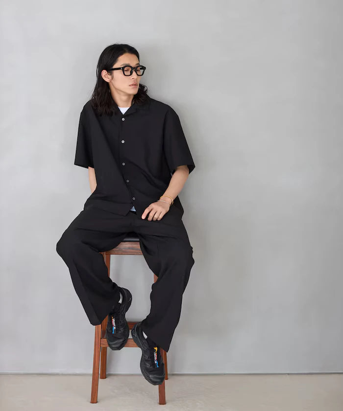 Functional Material Open Collar Short Sleeve Shirt Set 3 Piece Set / Washable / UV Cut / Quick Dry / Cooling Touch