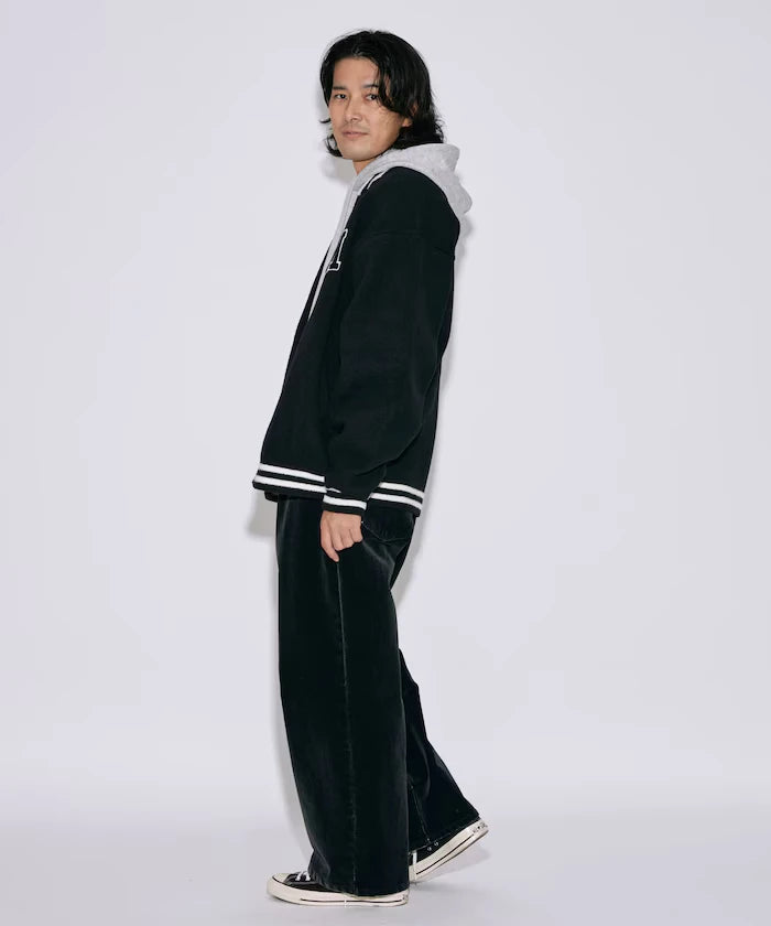 Relaxed Fit Logo Knit Varsity Jacket