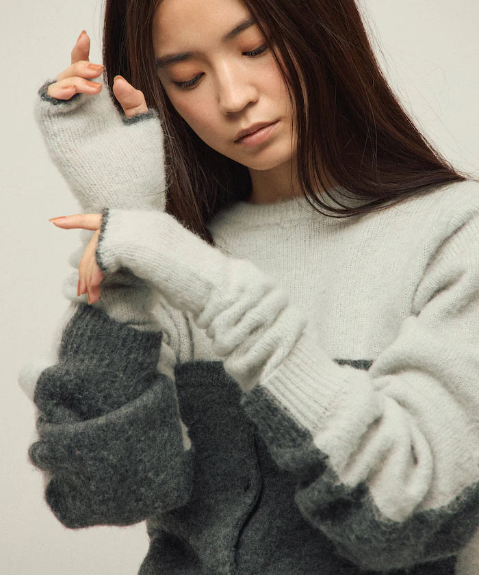 Alpaca Blend Bicolor Knit Gloves