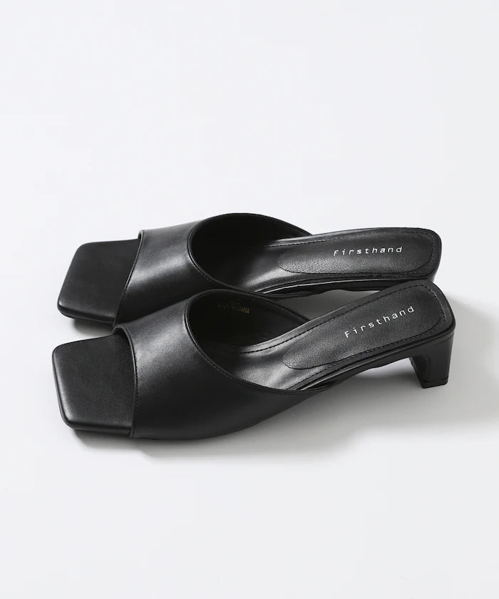 Square-Toe Leatherette Mule