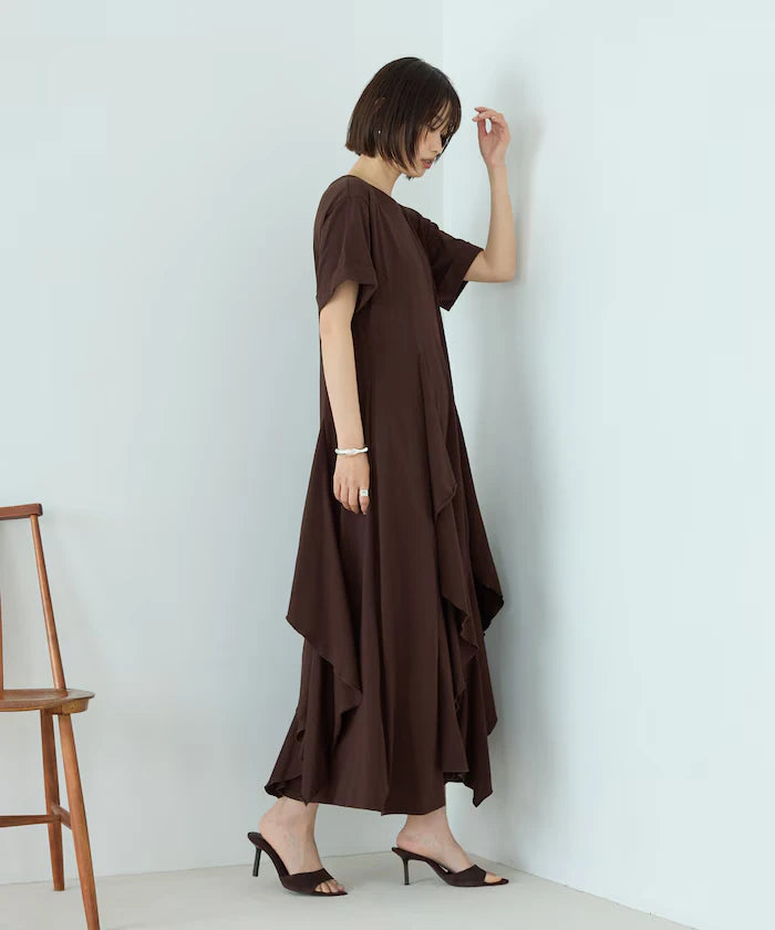 Organic Cotton Draped Flare Dress