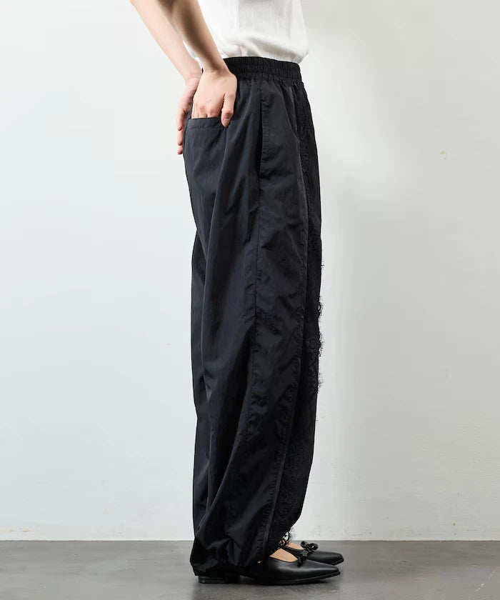 Nylon Lace Easy Wide Pants
