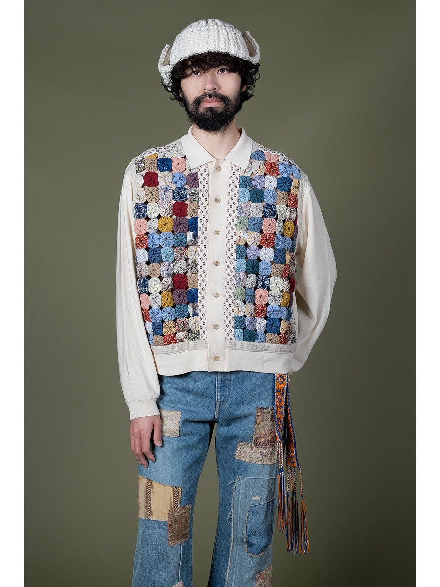 14G Knit x Handcrafted Yo-Yo Quilt JKT