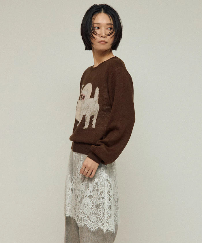 Sweat-like Animal Jacquard Knit