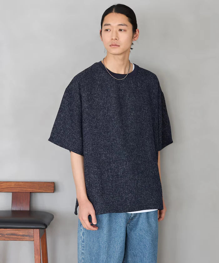 Dry Touch Summer Tweed Short Sleeve Crew Neck