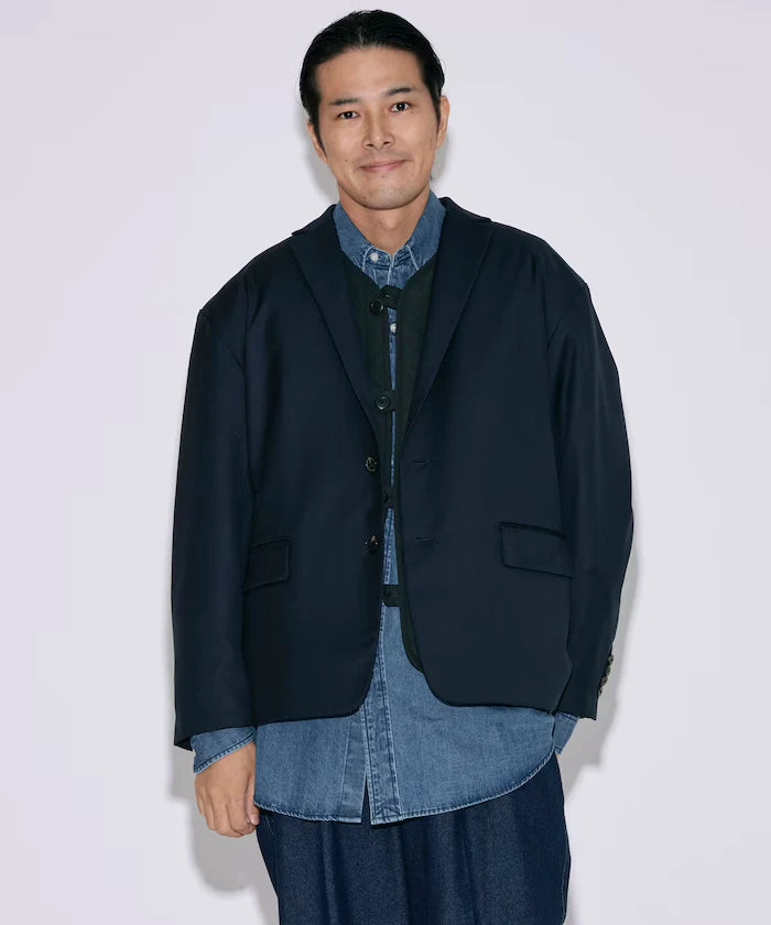 Sleeve-Contrast Tailored Jacket / Relaxed Fit