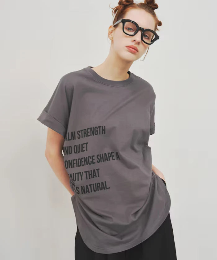 Organic Cotton Shirring Logo T-Shirt