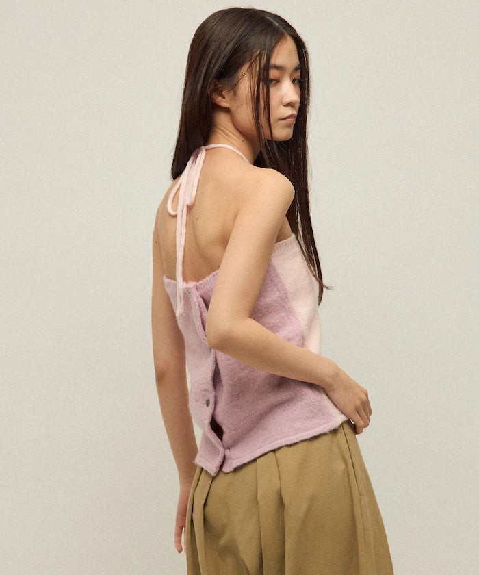 Alpaca Blend Bicolor Knit Vest