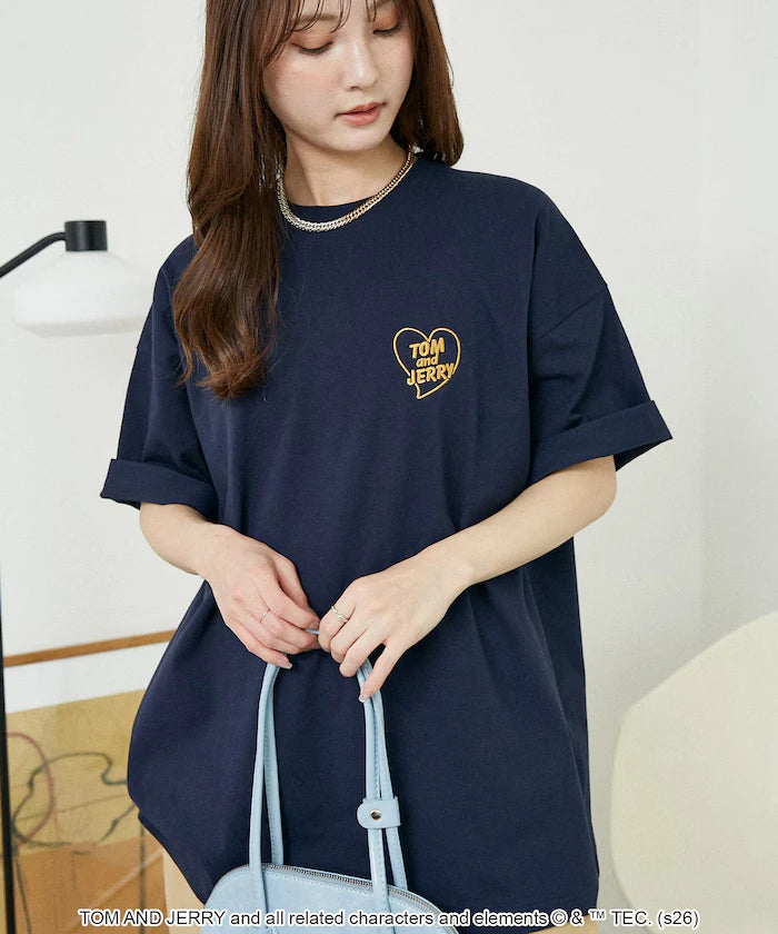 <Functional Material> TOM AND JERRY Heart Graphic T-Shirt Limited Edition