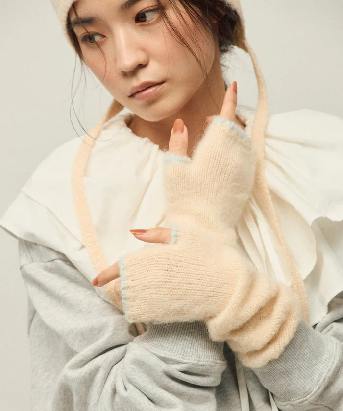 Alpaca Blend Bicolor Knit Gloves