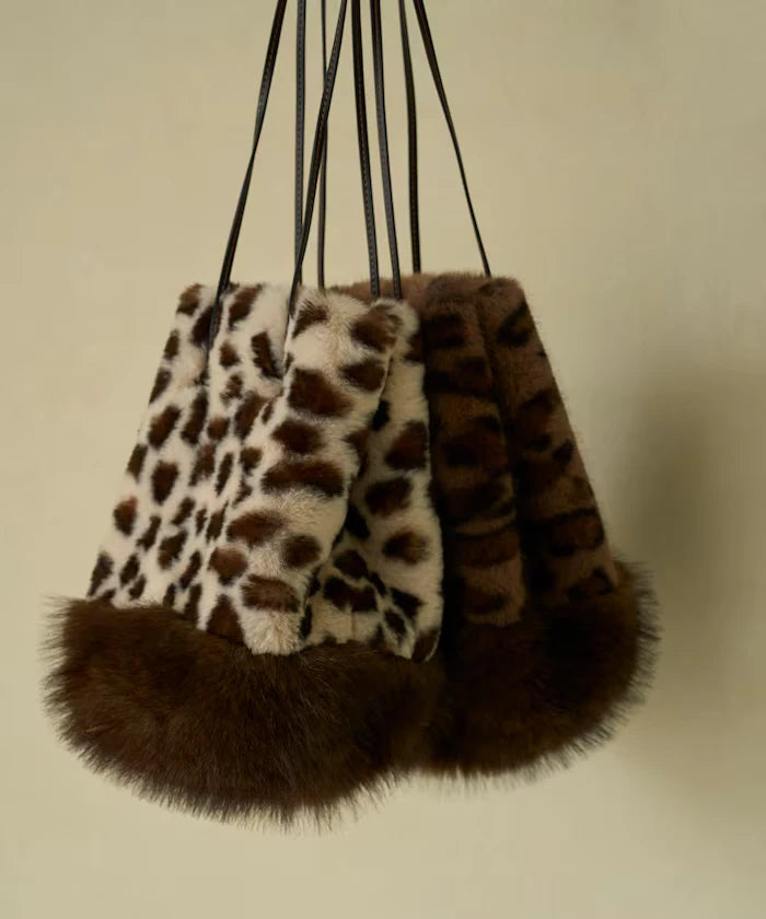 Faux Fur Animal Drawstring Bag