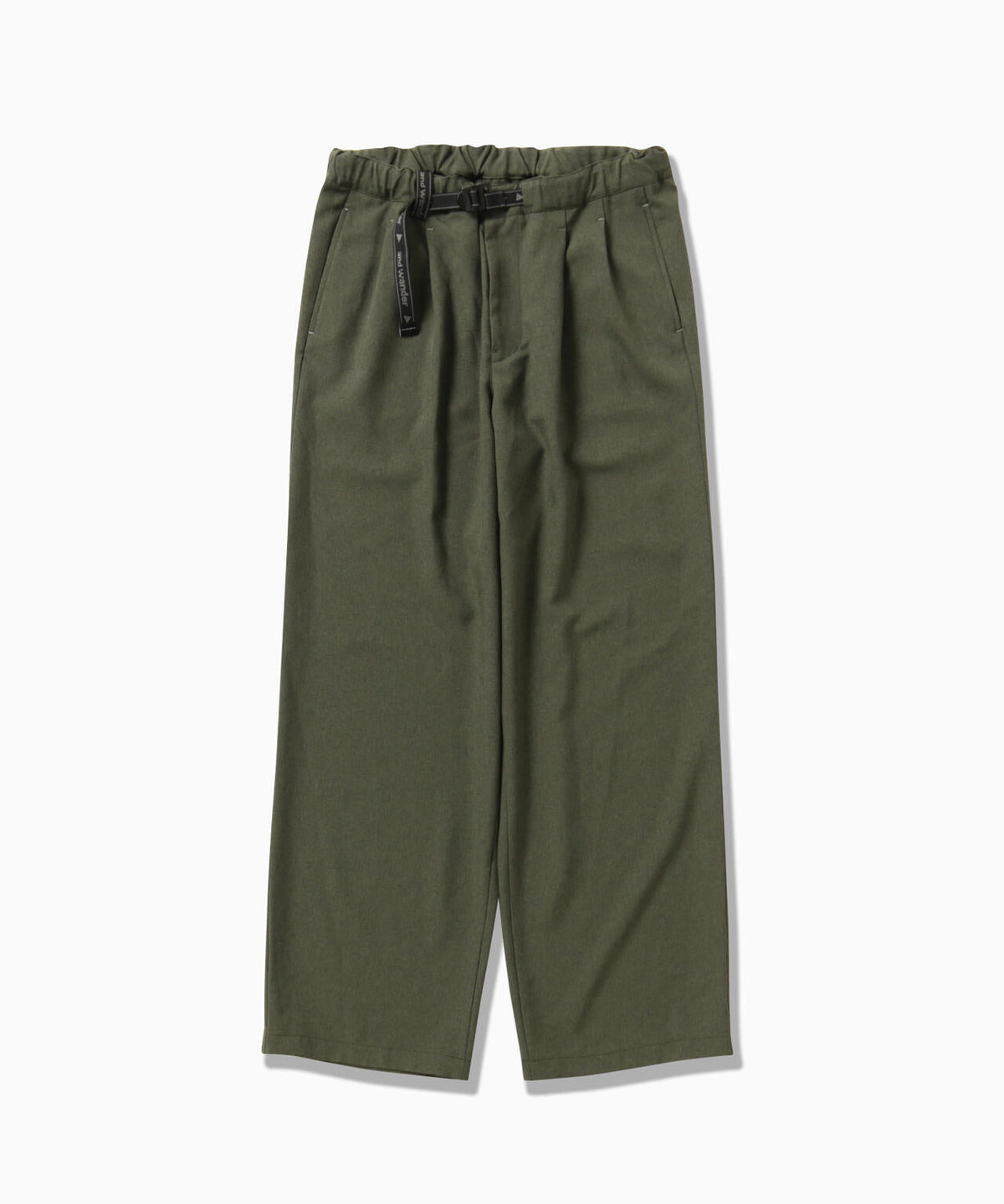 PE melange twill wide pants