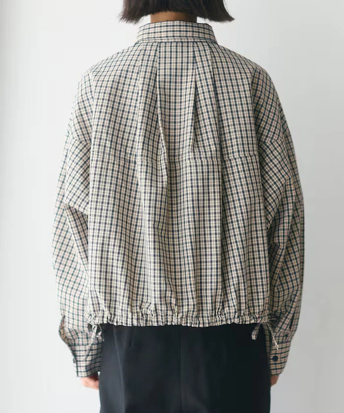 Hem Code Switch Short Length Long Sleeve Shirt