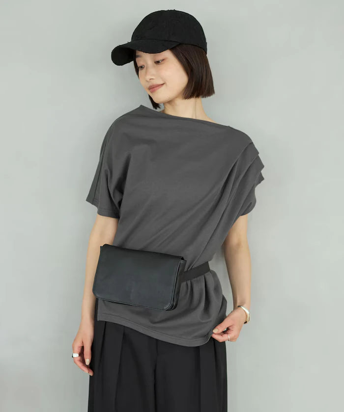 Organic Cotton Asymmetrical Draped Top