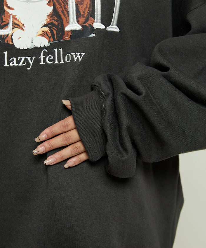 SLOTH Cat Fleece Lined Sweatshirt Limited Edition