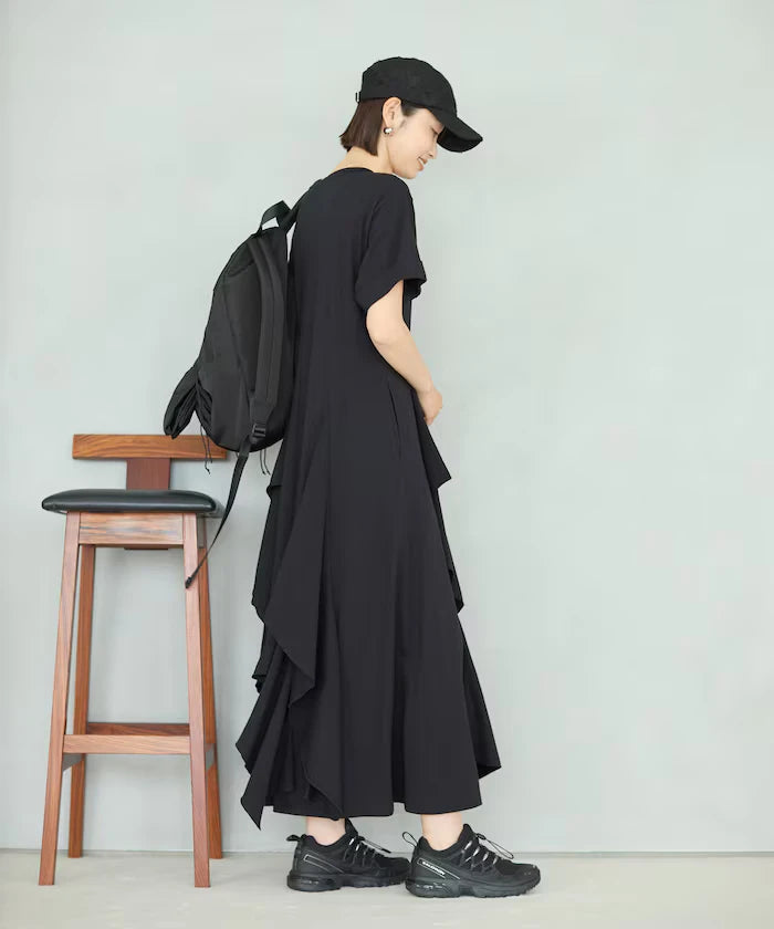 Organic Cotton Draped Flare Dress