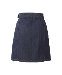 APPLE PANDA Embroidered Side Lace-Up Denim Mini Skirt