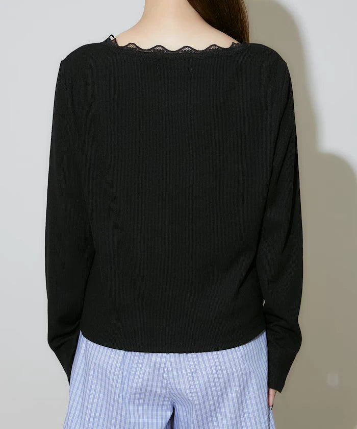 Henley Neck Lace Long Sleeve T Limited Edition