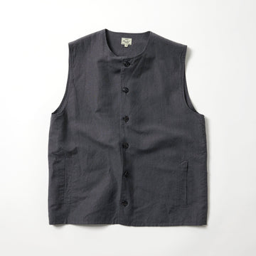 GL15864 / LINEN × WOOL TROPICAL CREW NECK VEST