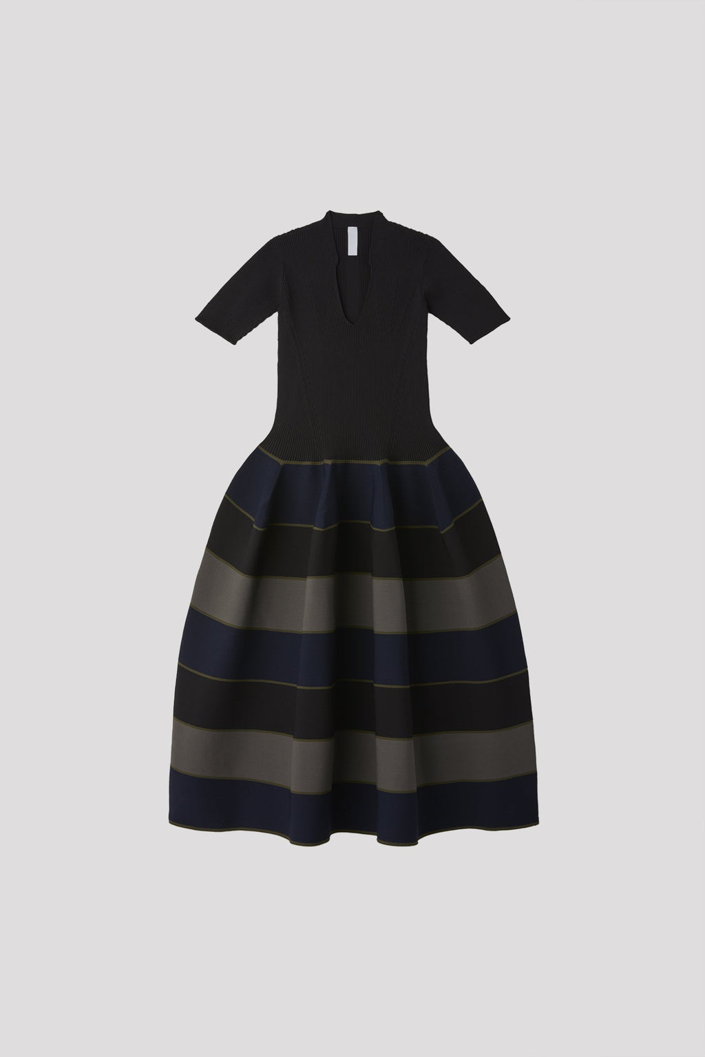 POTTERY STAND-UP COLLAR SHORT SLEEVE DRESS