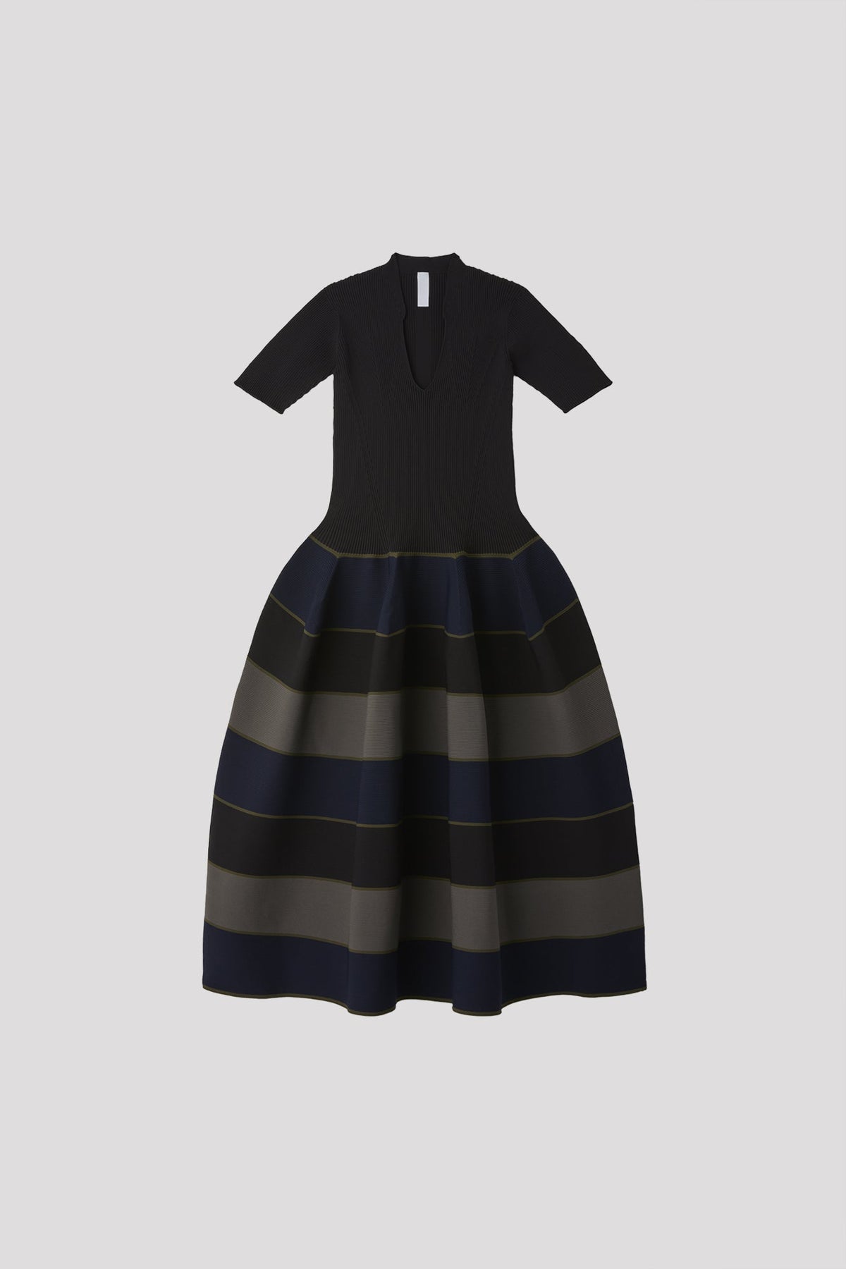 POTTERY STAND-UP COLLAR SHORT SLEEVE DRESS