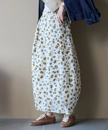 Flower Sheer Jacquard Cocoon Skirt