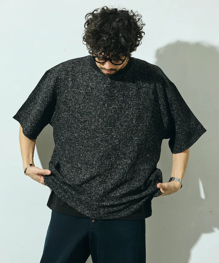 Dry Touch Summer Tweed Short Sleeve Crew Neck