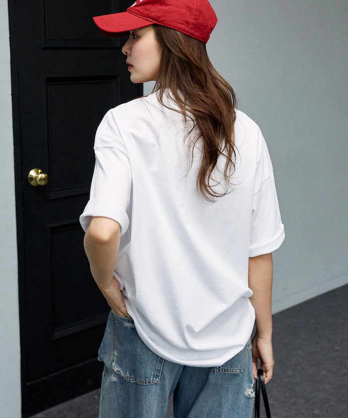 <Functional Material> SLOTH Embroidered Cat T-Shirt Limited Edition