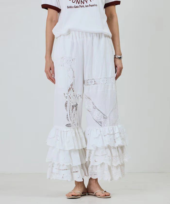 vintage lace tablecloth remake easy pants