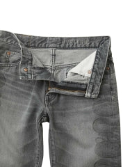 Snake Loop 8 Length Crushed Denim Pants