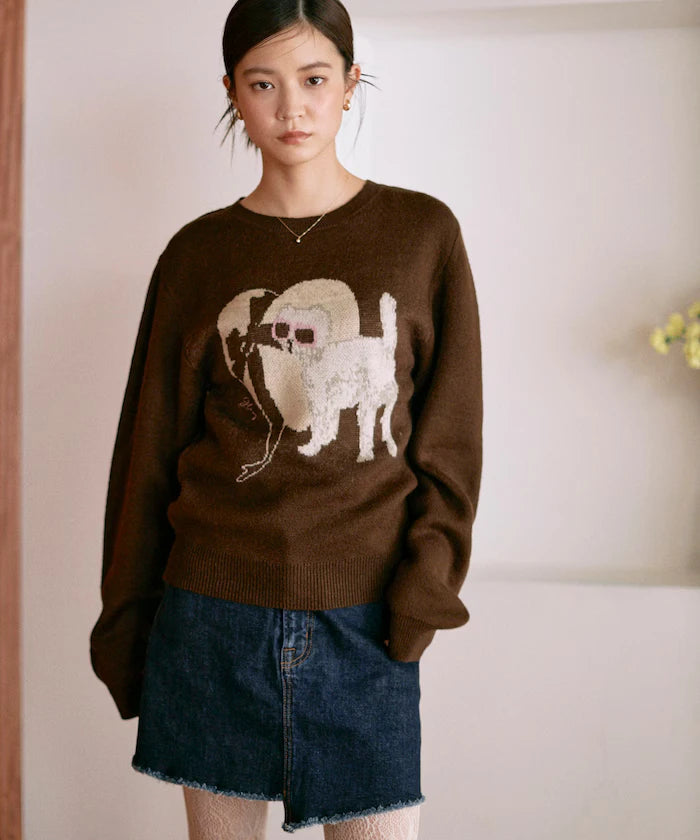 Sweat-like Animal Jacquard Knit