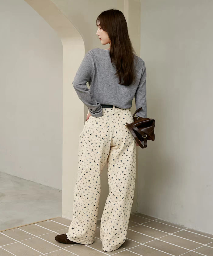 Floral Print Curved Pants Limited Edition
