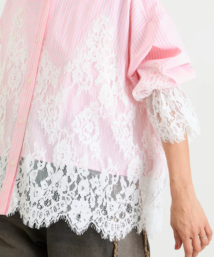 Lace Docking Stripe Shirt