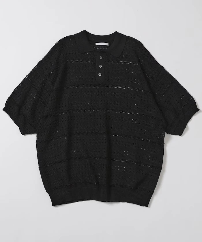 Big Silhouette Short Sleeve Knit Polo Shirt