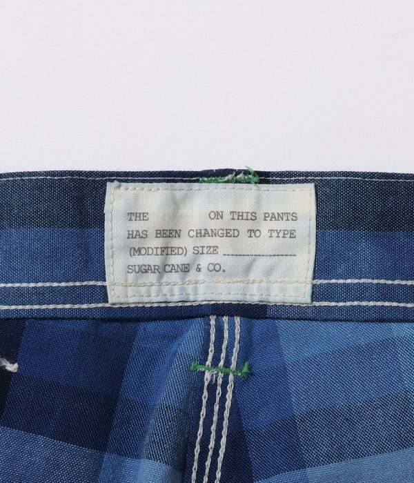 10oz. INDIGO GRADATION CHECK WORK PANTS