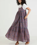 India Woodblock Flower Print Cami Dress